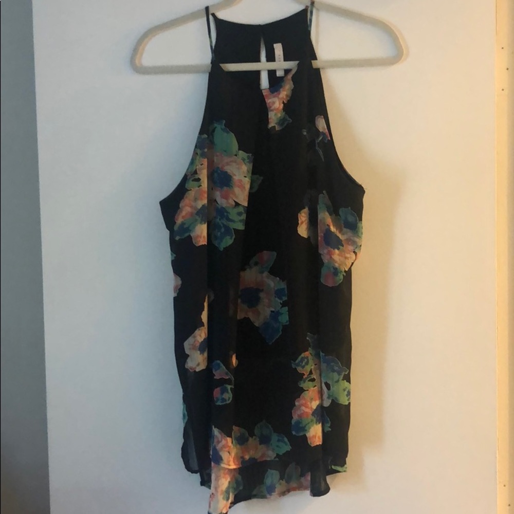 Black and Floral Tank